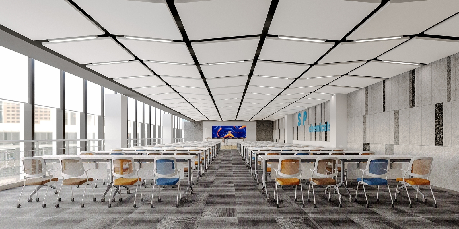 现代培训报告厅3D模型下载【ID:1137007546】