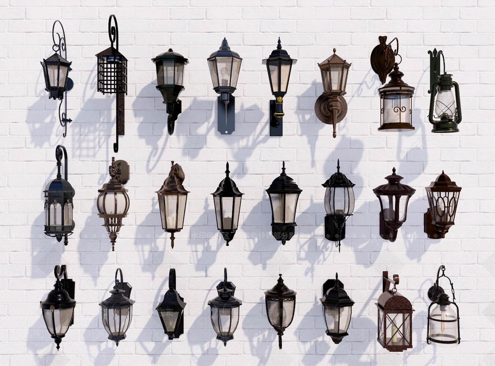 欧式户外灯SU模型下载【ID:1137008669】