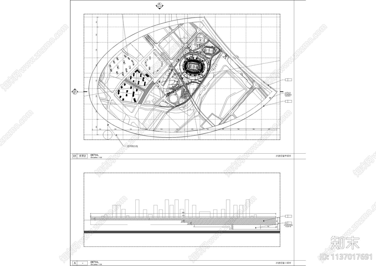 异型沙盘大样详图施工图下载【ID:1137017691】