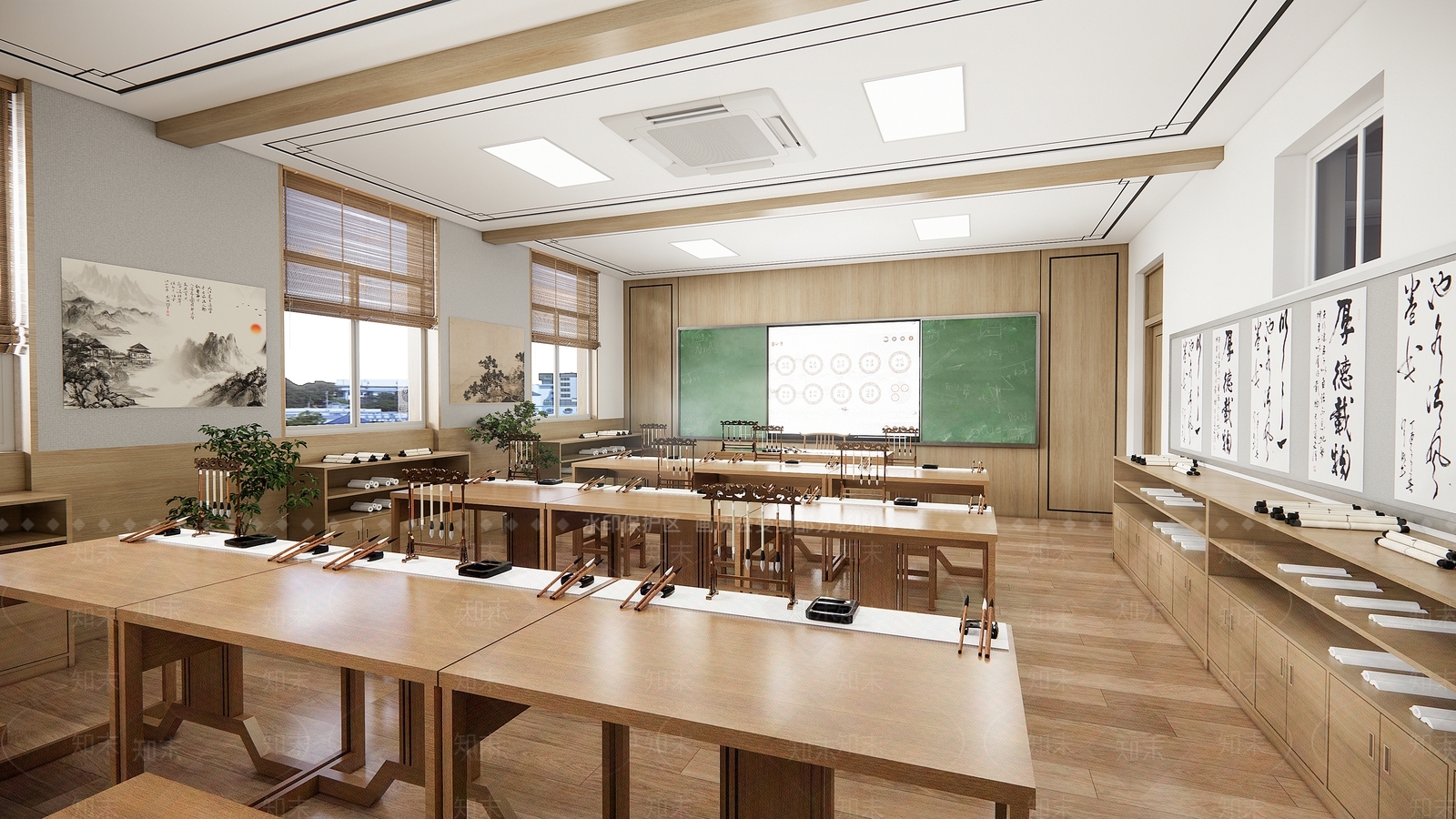现代美术教室SU模型下载【ID:1137843919】
