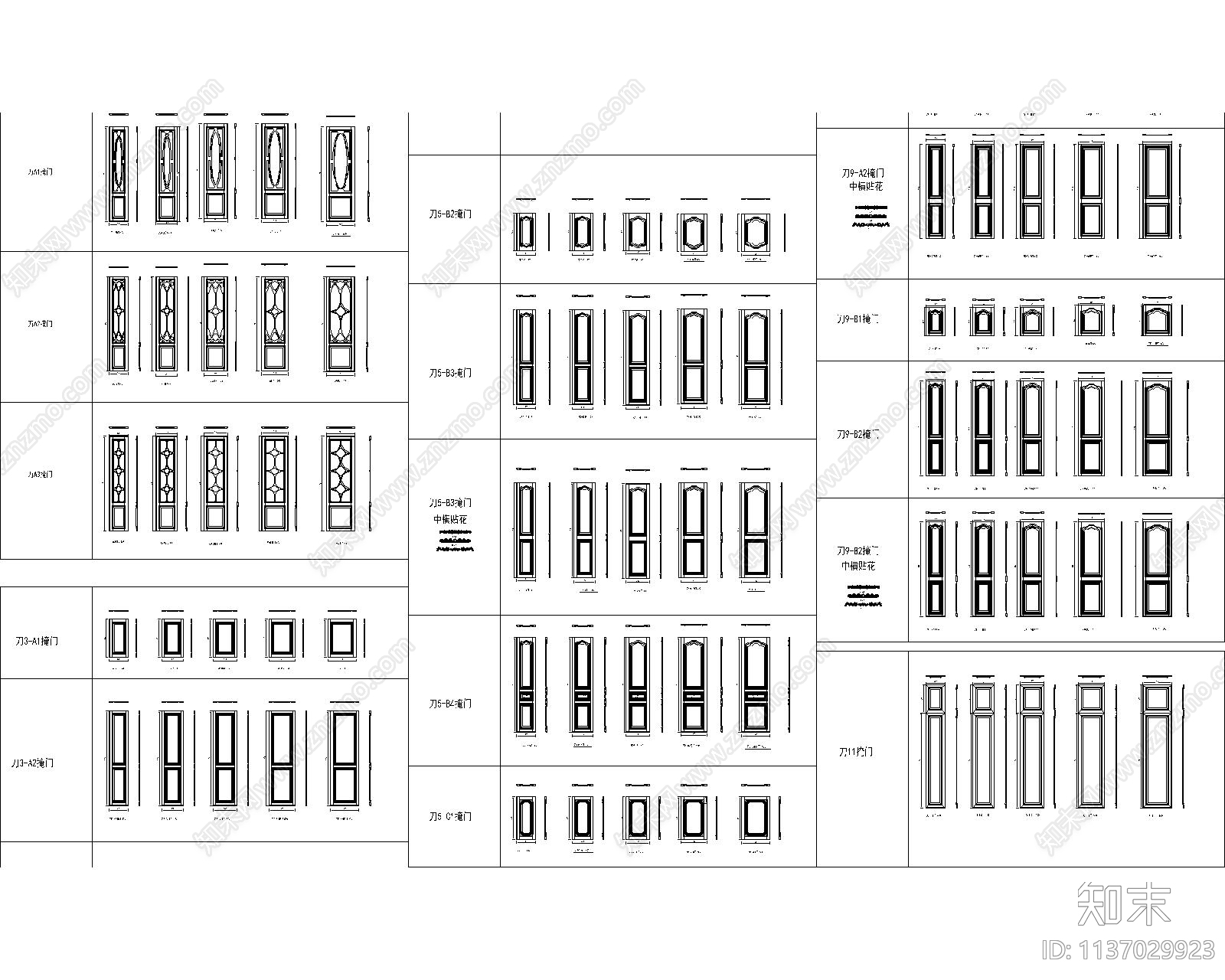 门板抽面设计模块汇总施工图下载【ID:1137029923】