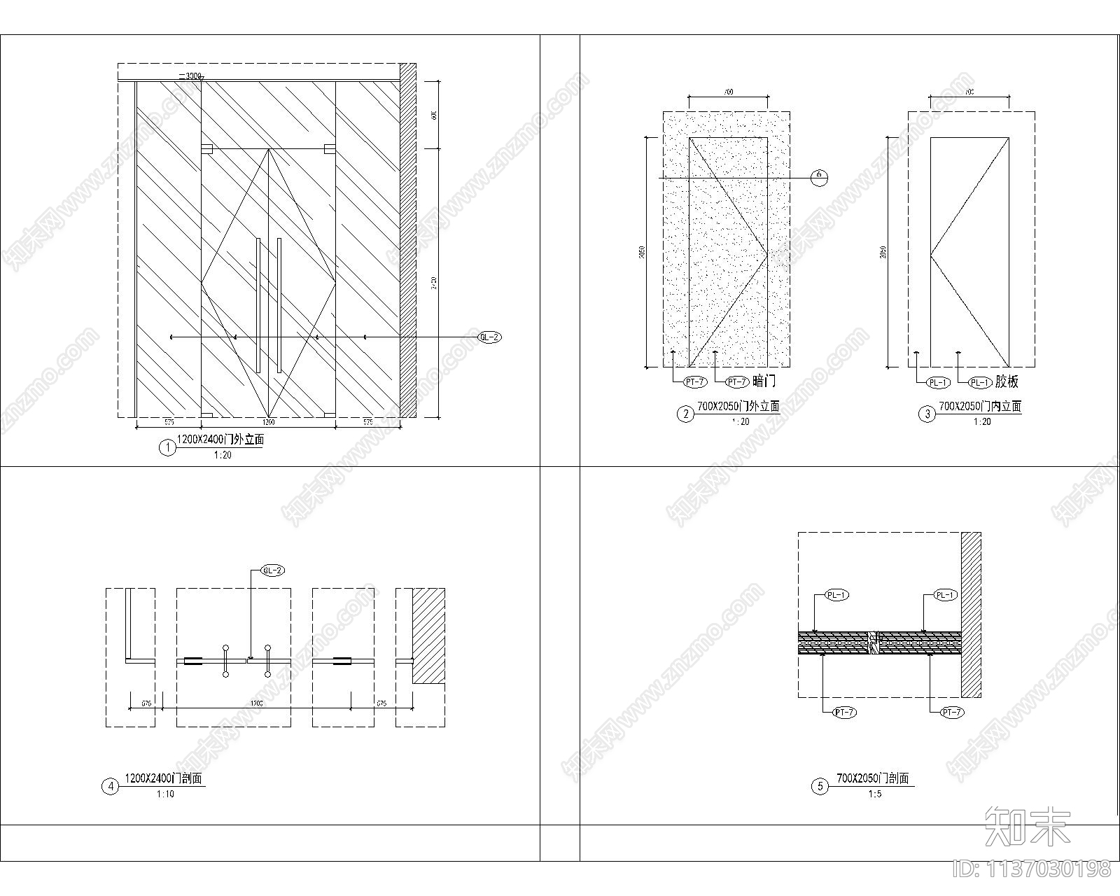 实木门详图cad施工图下载【ID:1137030198】