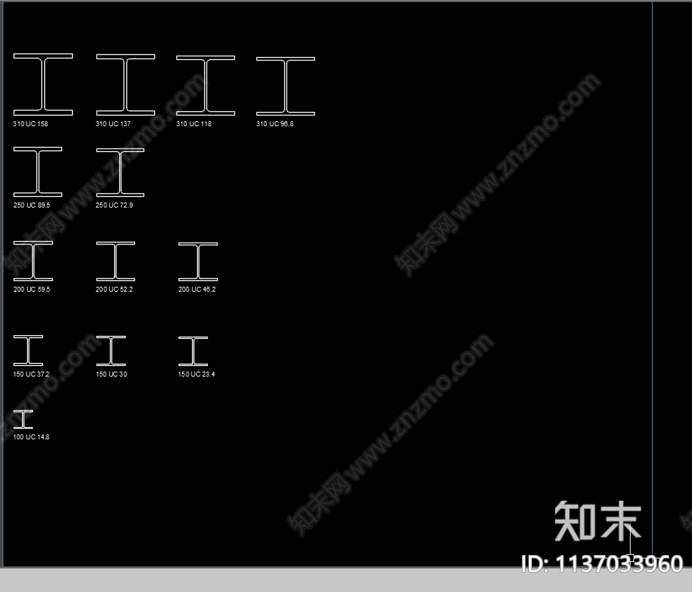 各种钢材cad施工图下载【ID:1137033960】