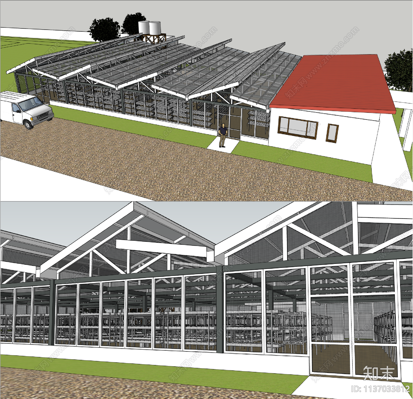 现代农业大棚SU模型下载【ID:1137033812】