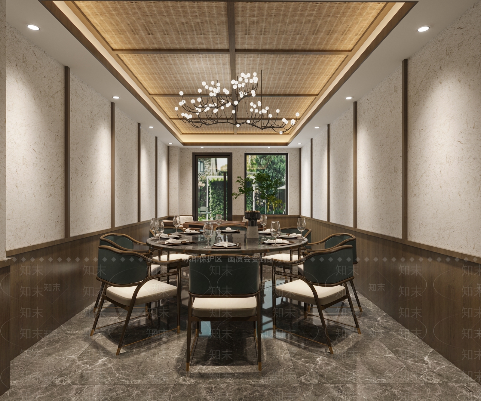 新中式餐厅包厢3D模型下载【ID:1137037929】_知末3d模型网