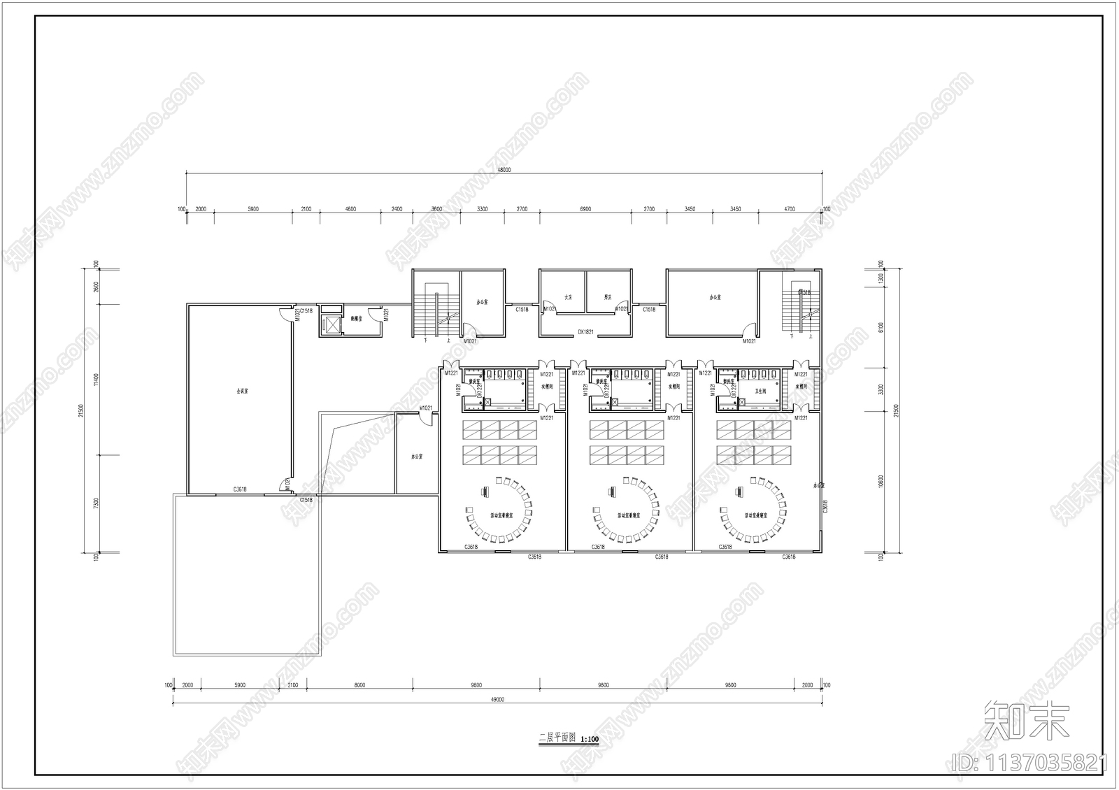 幼儿园建筑cad施工图下载【ID:1137035821】