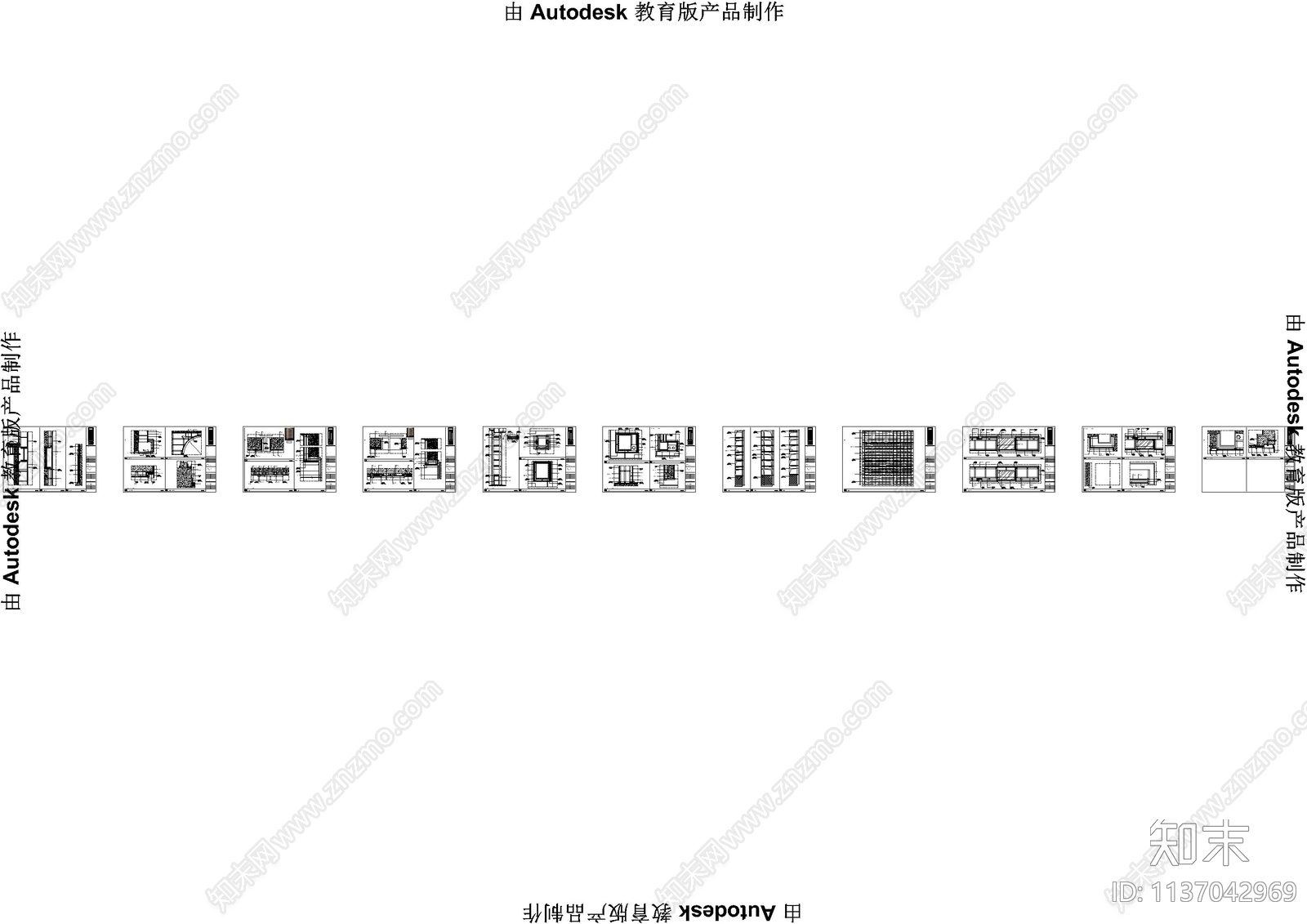 售楼中心墙面大样节点cad施工图下载【ID:1137042969】