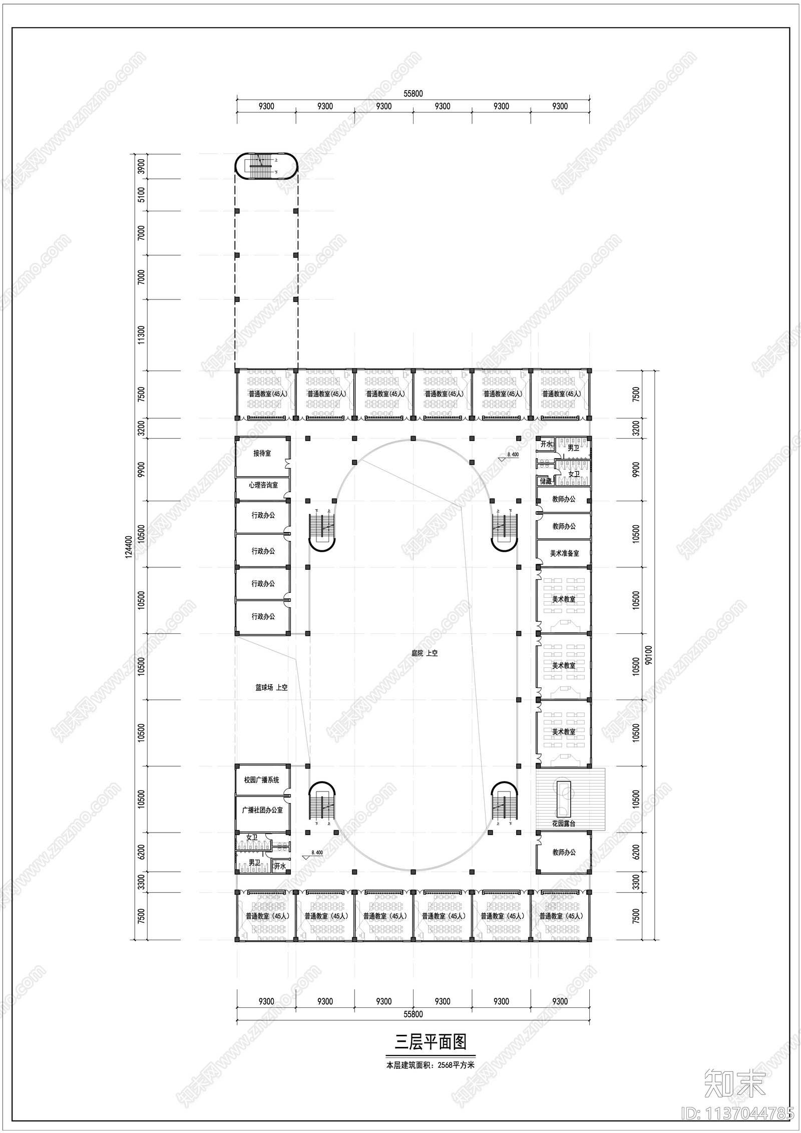 小学建筑cad施工图下载【ID:1137044785】