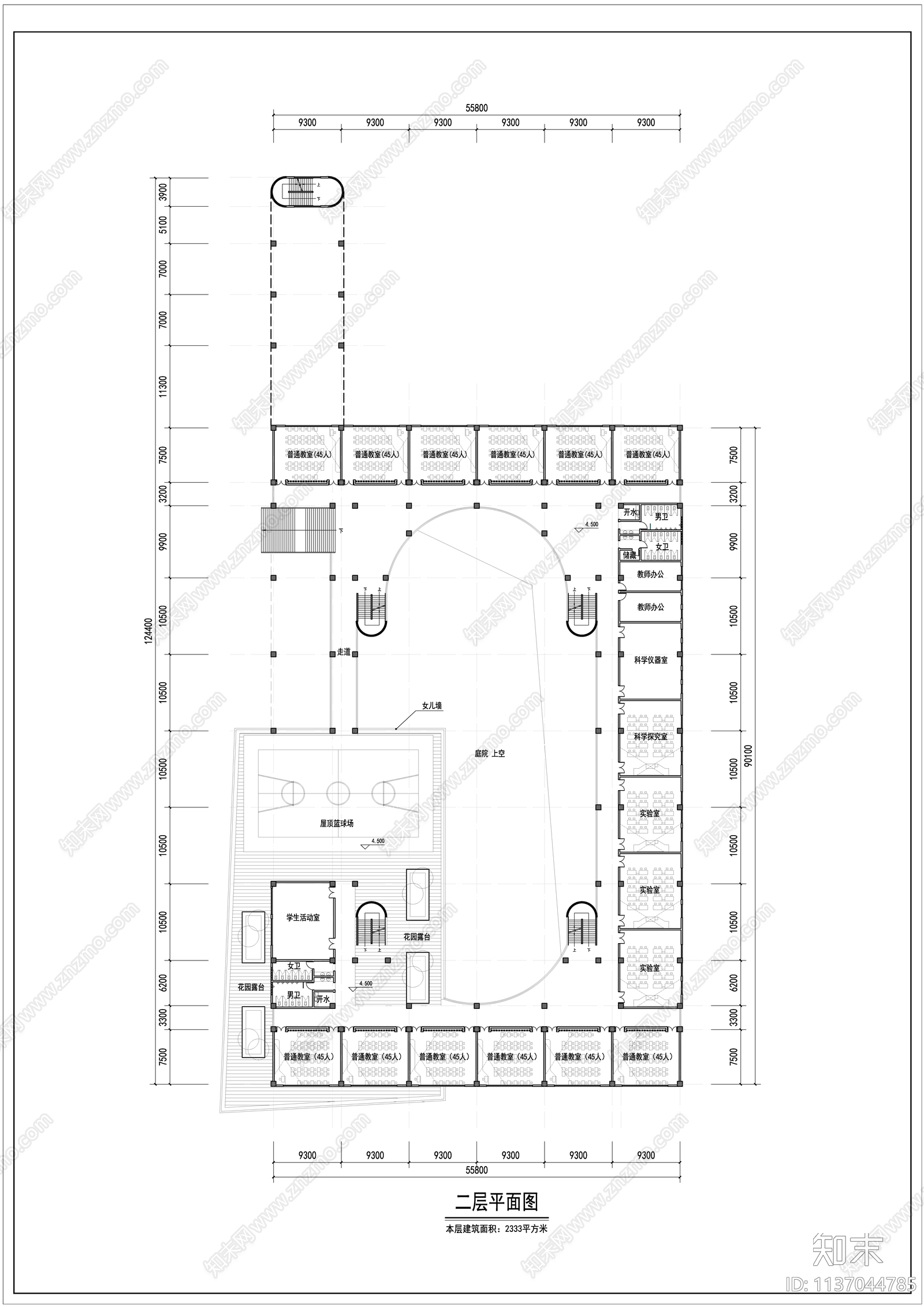 小学建筑cad施工图下载【ID:1137044785】