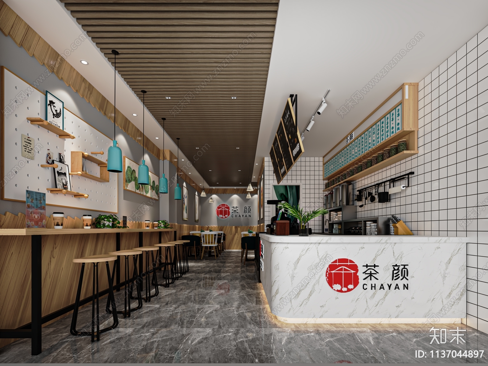 现代奶茶店SU模型下载【ID:1137044897】