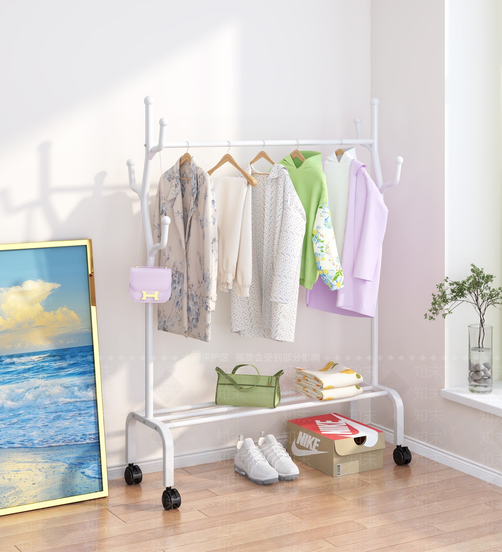 现代移动金属树杈衣架3D模型下载【ID:1137048647】