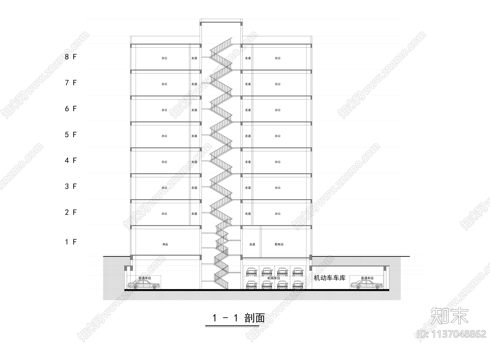 现代人才公寓宿舍建筑效果图施工图下载【ID:1137048862】