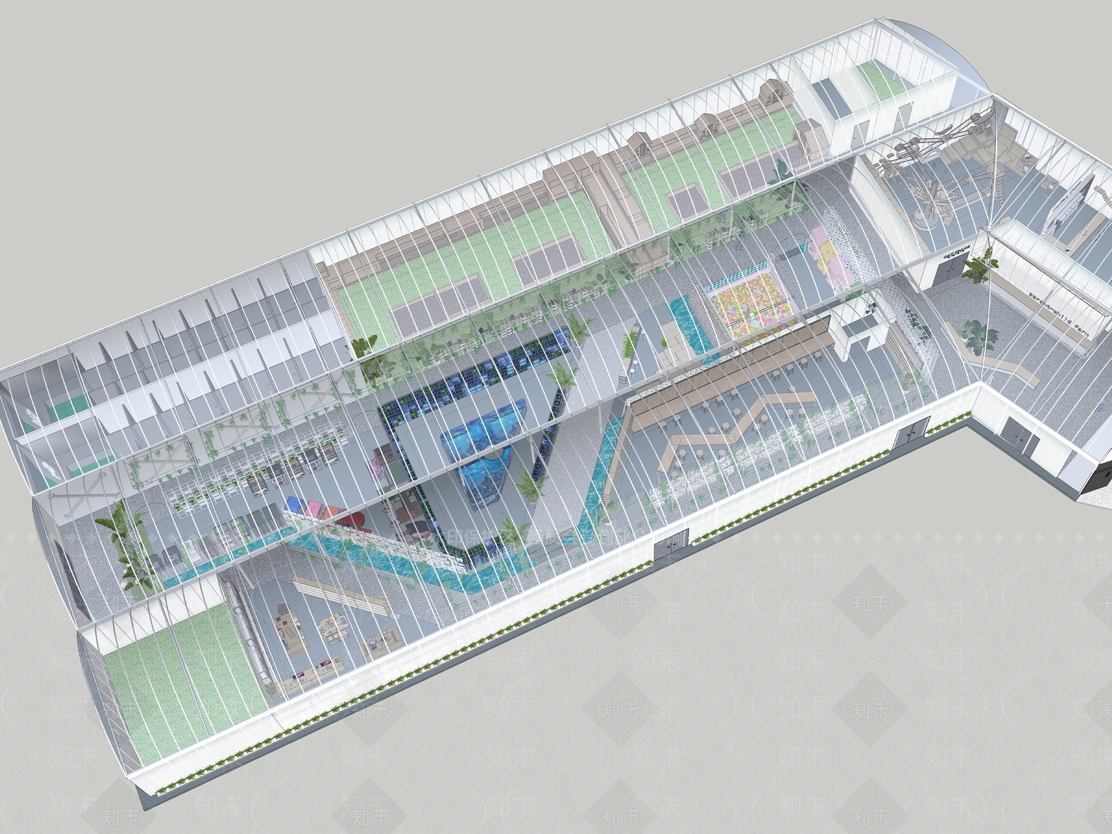现代大棚乐园SU模型下载【ID:1137049691】