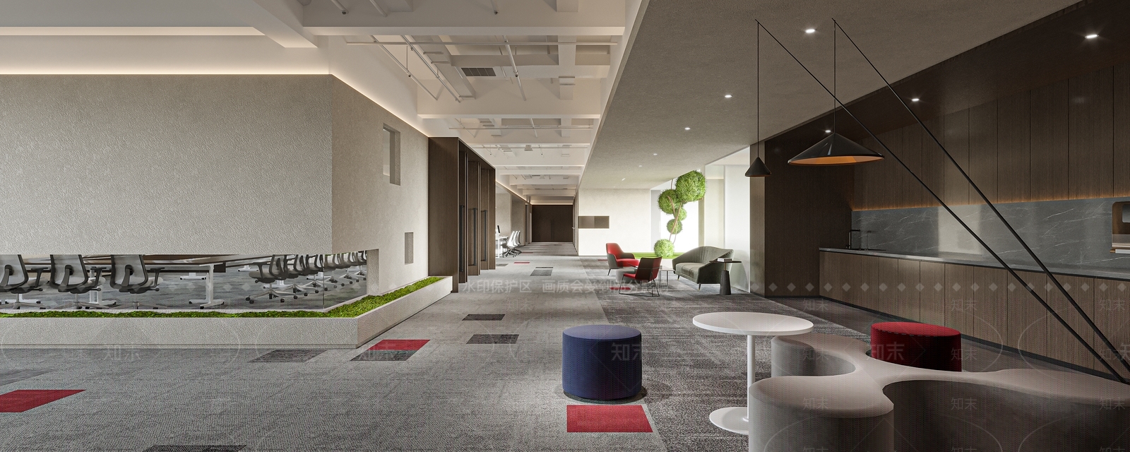现代办公室休闲区SU模型下载【ID:1137050069】