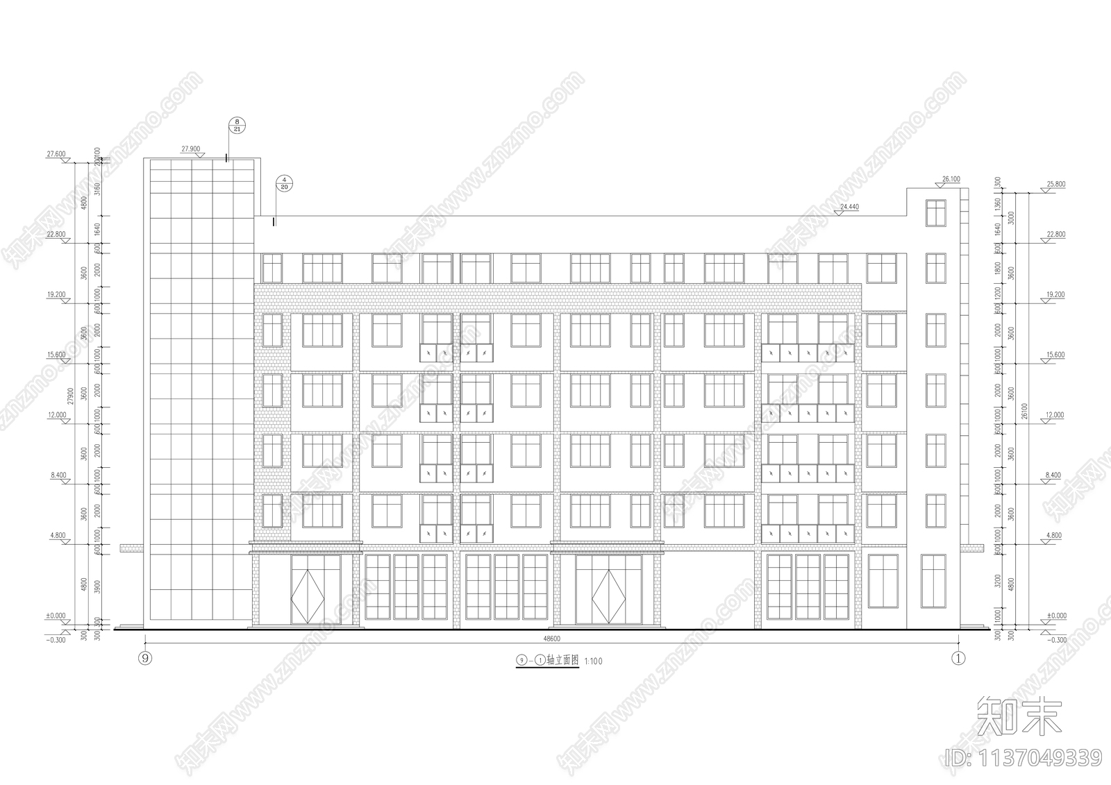 人才公寓标准宿舍建筑施工图下载【ID:1137049339】