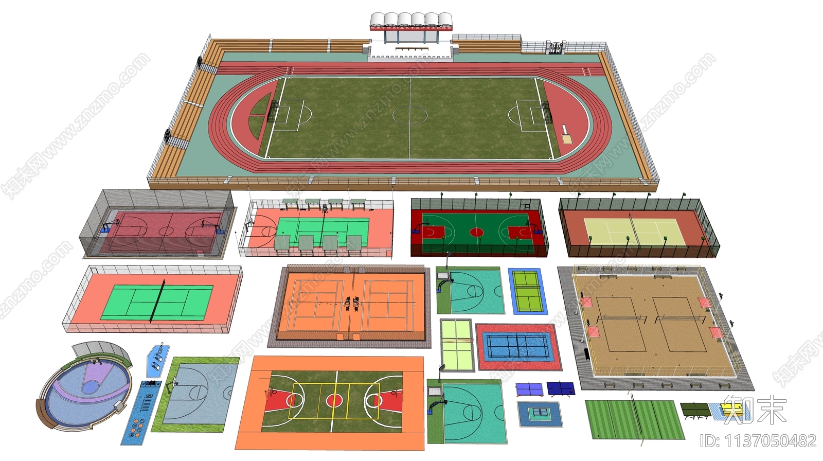 现代足球场SU模型下载【ID:1137050482】