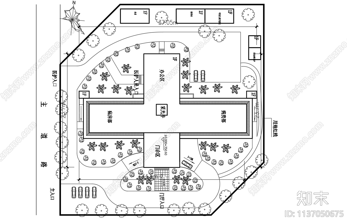 传染病楼建筑cad施工图下载【ID:1137050675】