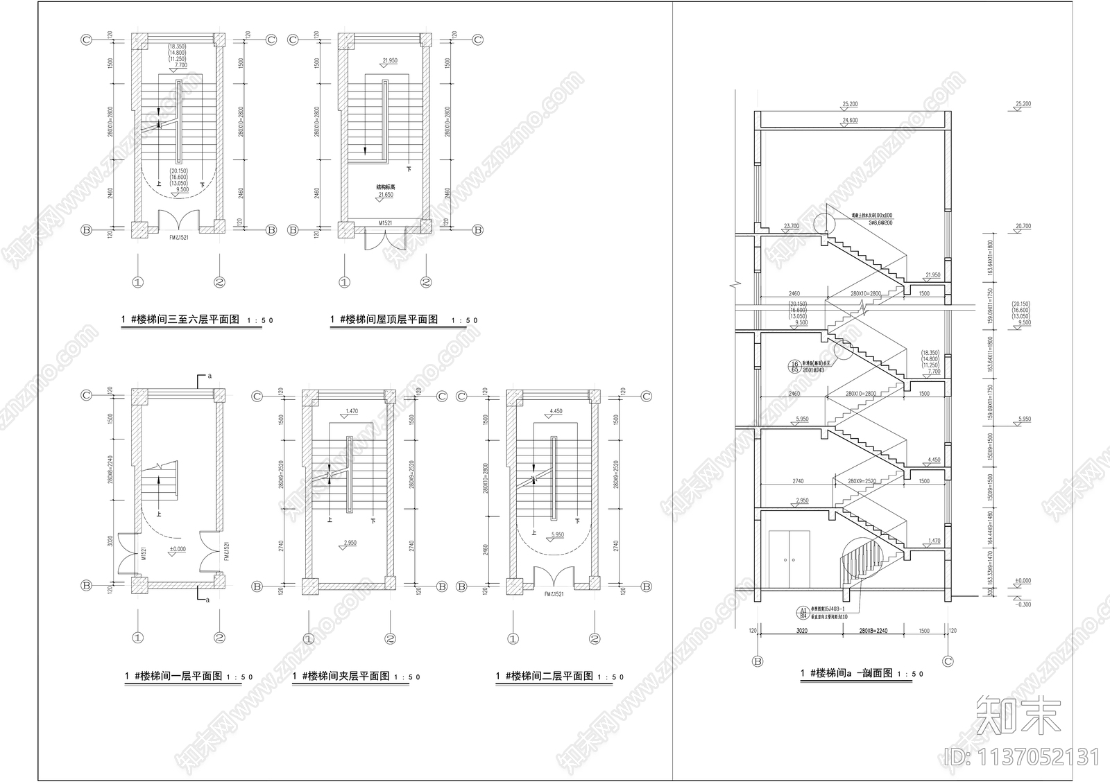 现代标准厂房生产研发楼cad施工图下载【ID:1137052131】