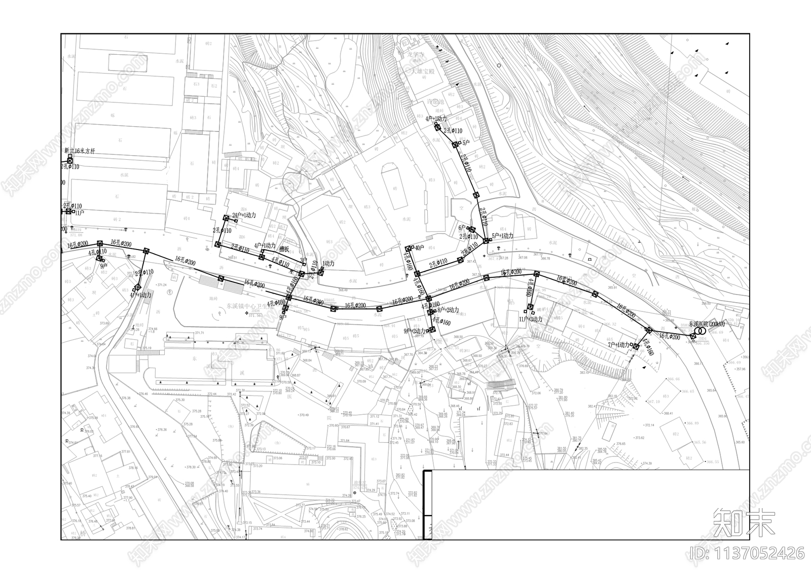 东溪镇电力通信等线路下地工程cad施工图下载【ID:1137052426】