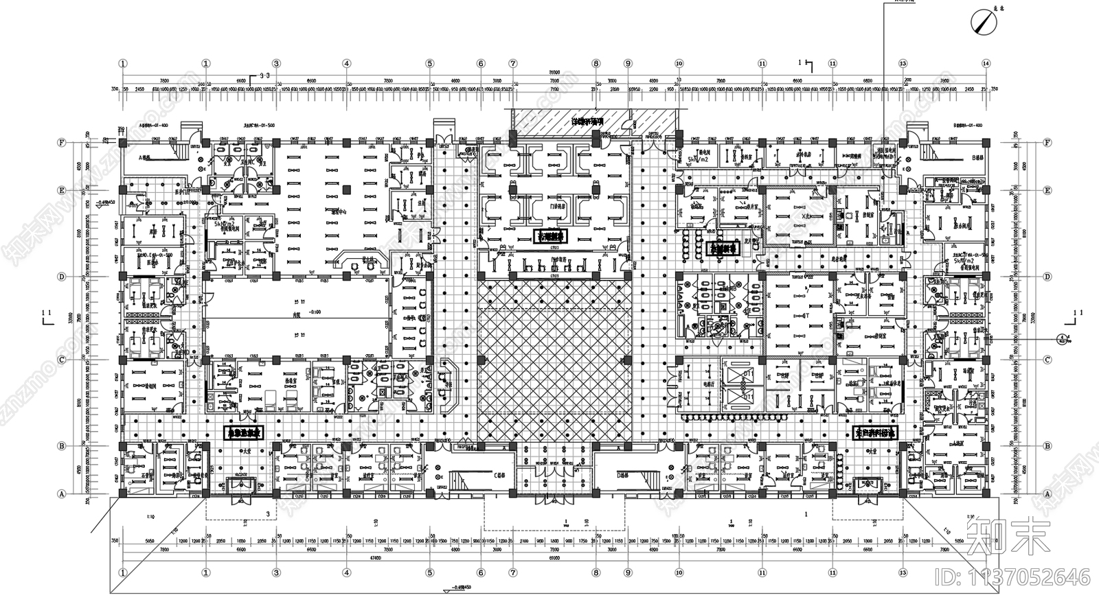 某医院门诊医技楼建筑cad施工图下载【ID:1137052646】