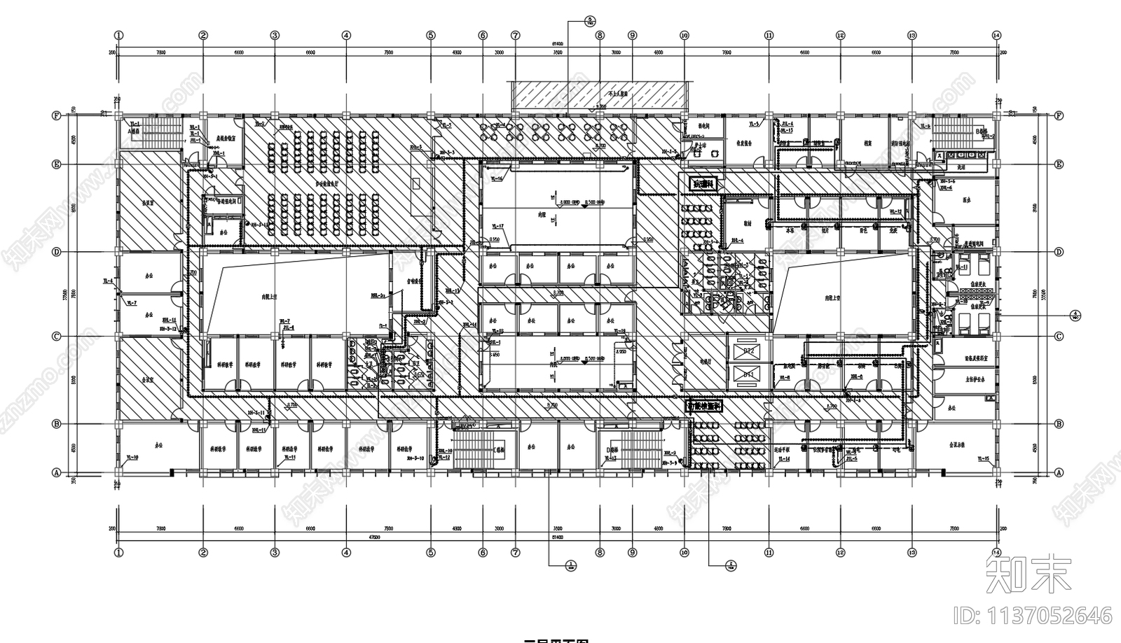 某医院门诊医技楼建筑cad施工图下载【ID:1137052646】