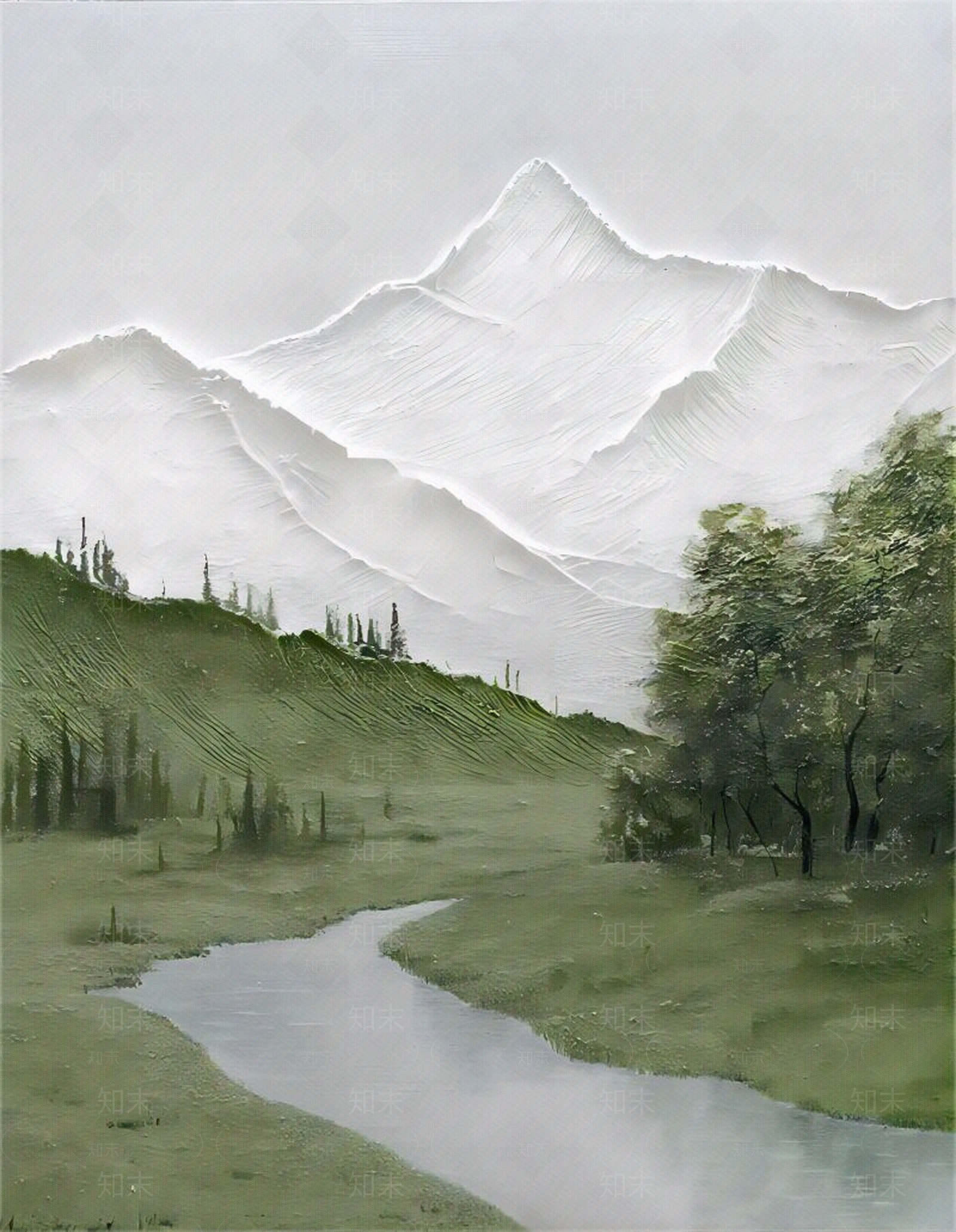 侘寂风装饰画风景装饰画贴图下载【ID:1137053268】