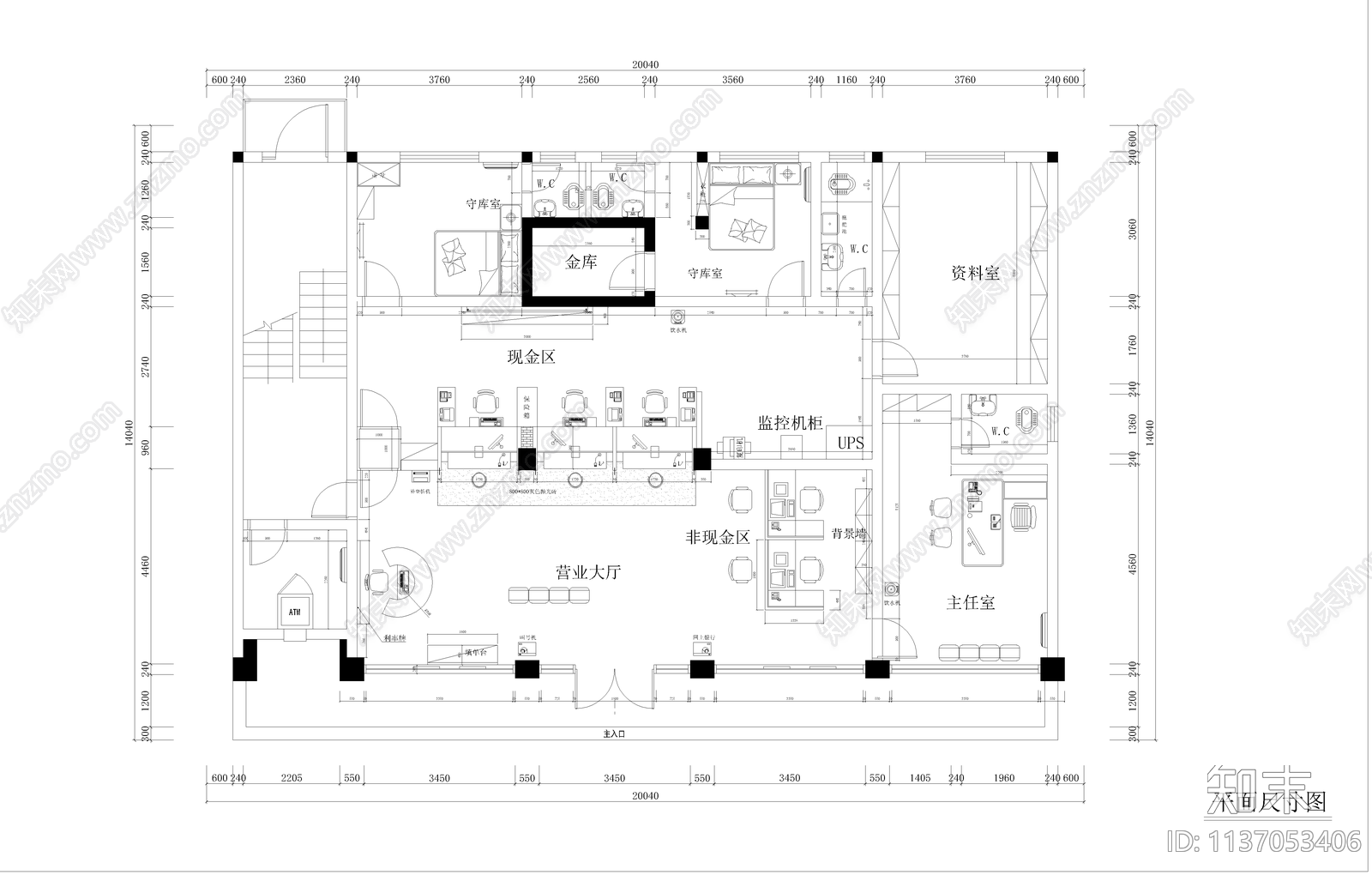 信用社装修cad施工图下载【ID:1137053406】