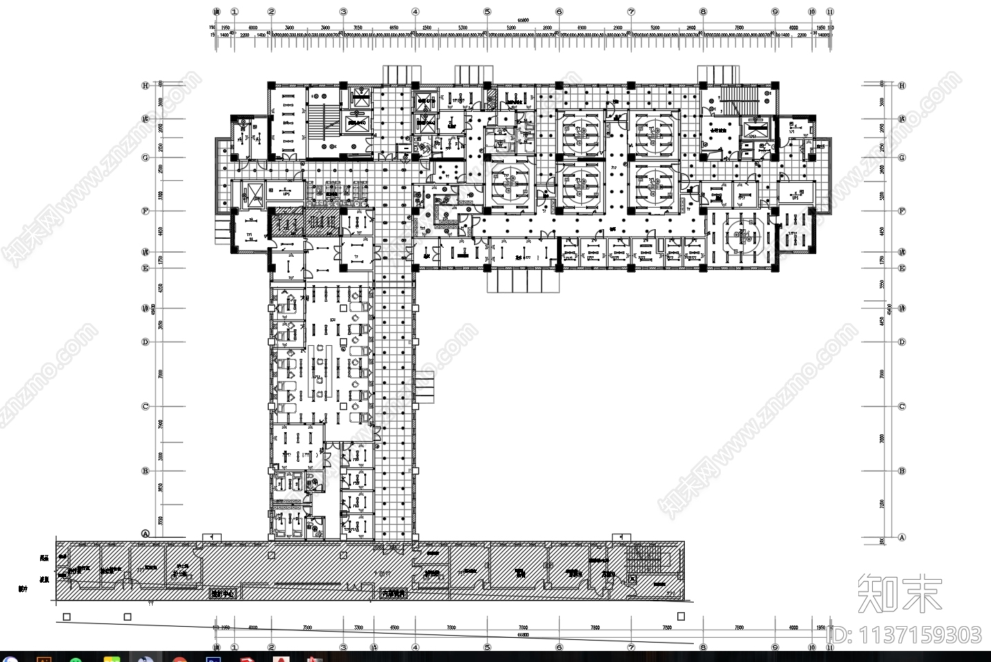 某医院病房楼cad施工图下载【ID:1137159303】