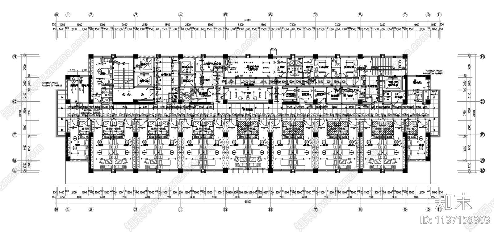 某医院病房楼cad施工图下载【ID:1137159303】