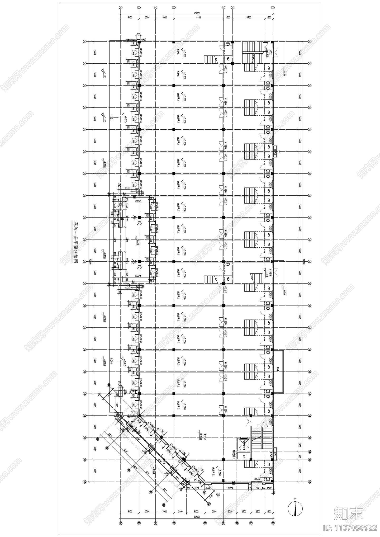 商业街石材幕墙cad施工图下载【ID:1137056922】