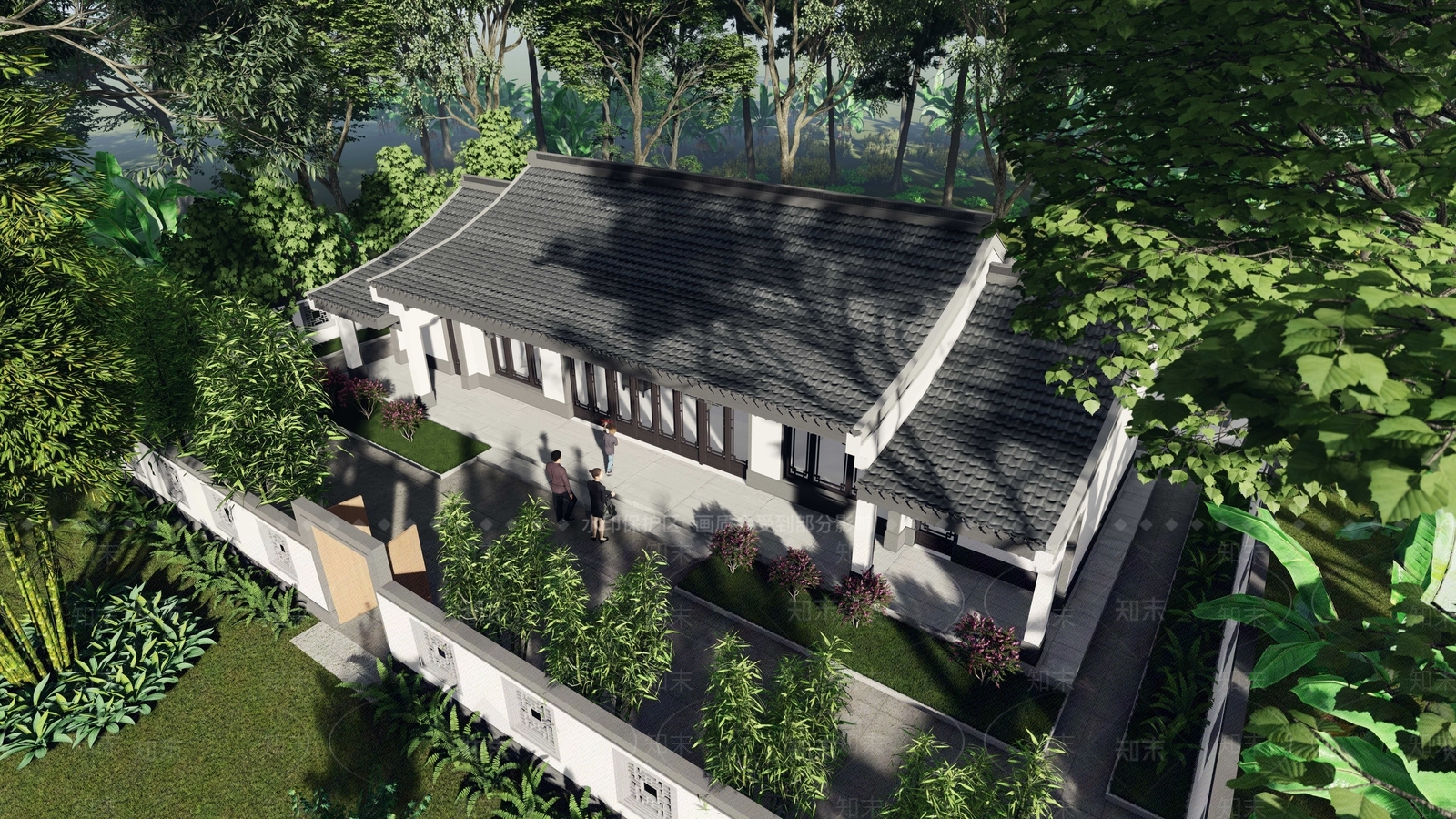 中式乡村民房SU模型下载【ID:1137058032】