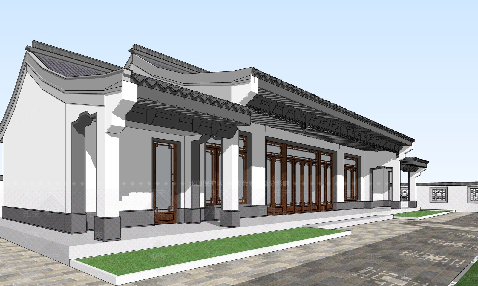 中式乡村民房SU模型下载【ID:1137058032】
