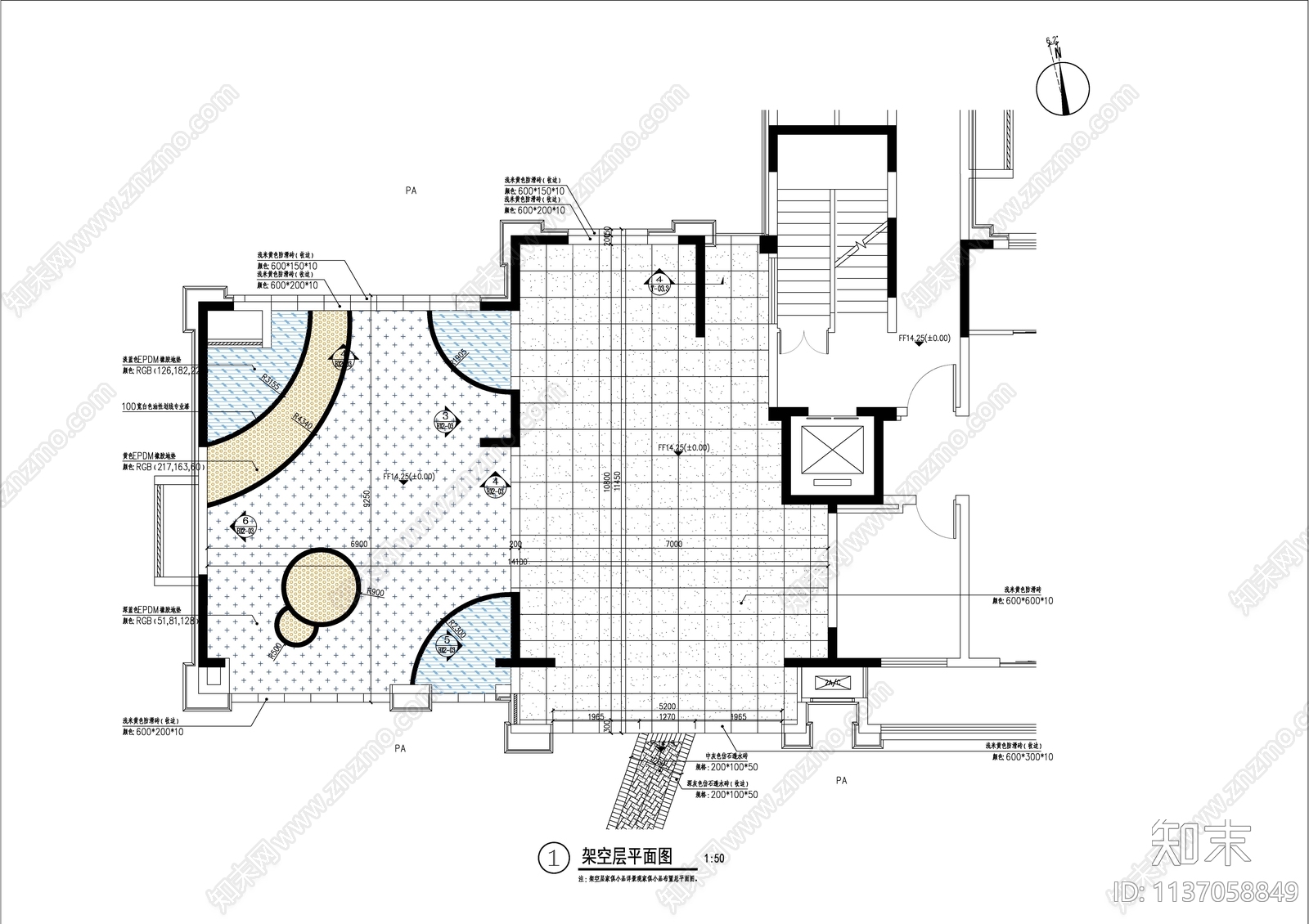 景观大区架空层详图施工图下载【ID:1137058849】