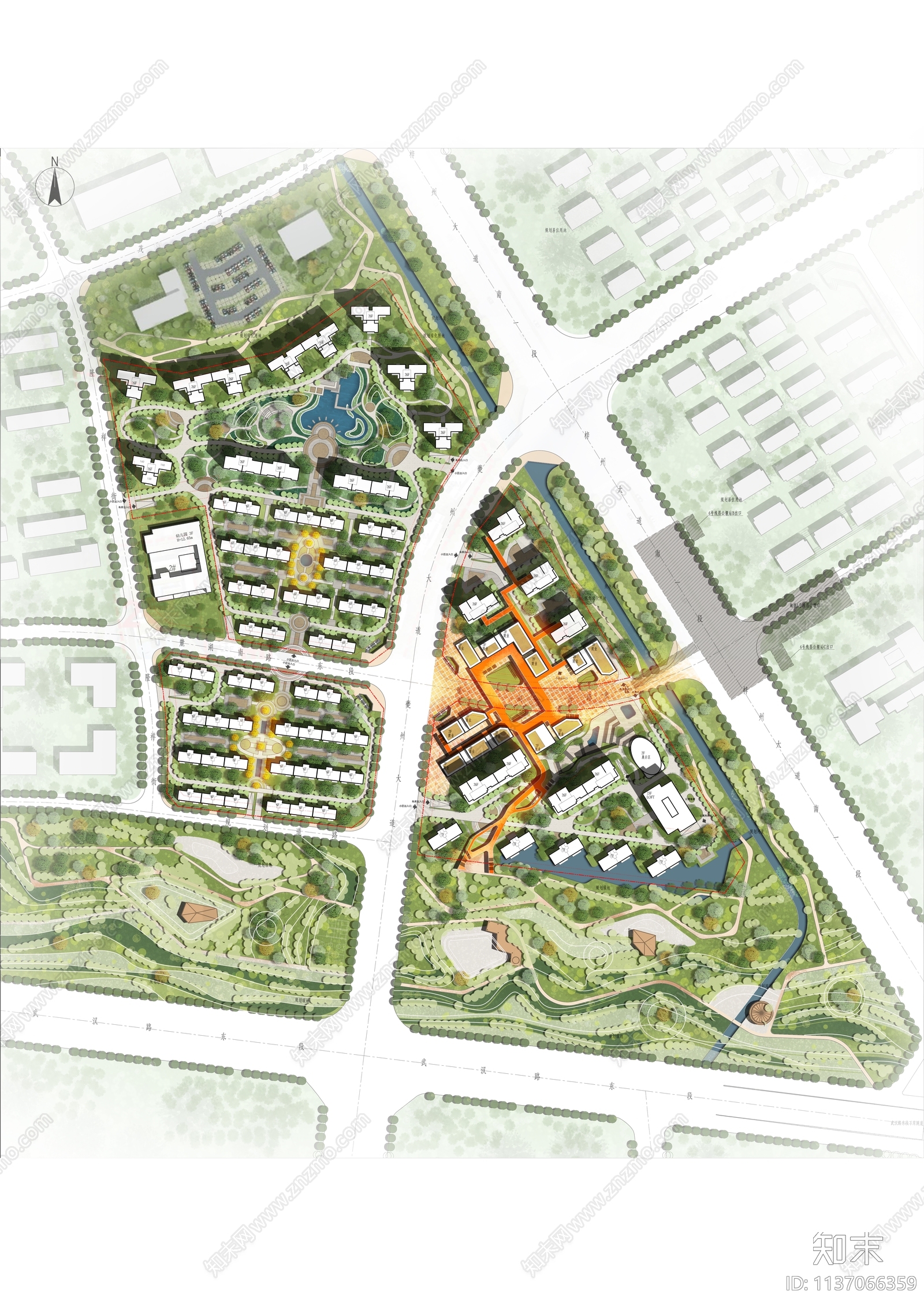 住宅小区总体规划总平面图施工图下载【ID:1137066359】