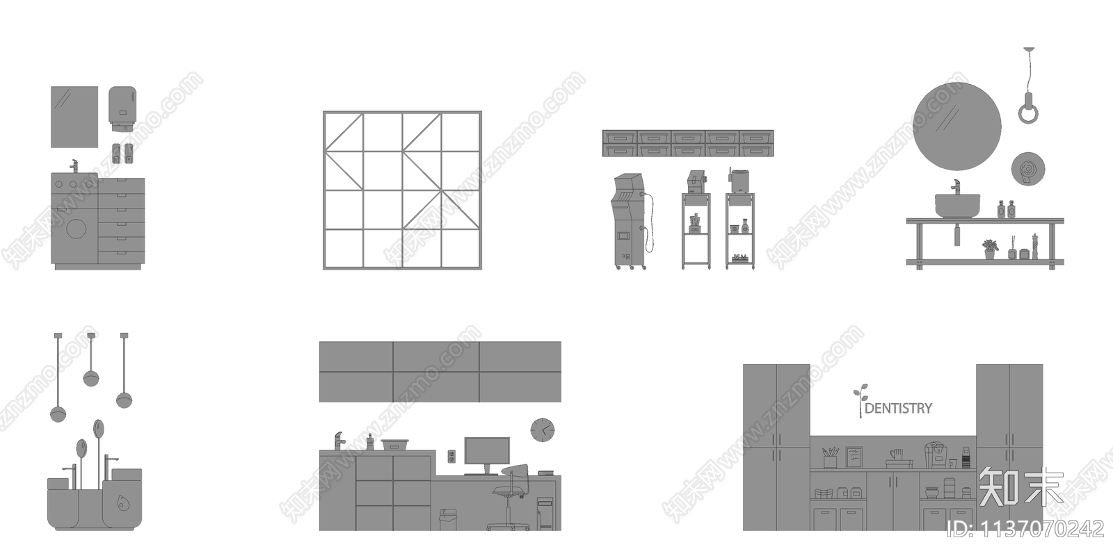 诊所医院家具cad施工图下载【ID:1137070242】