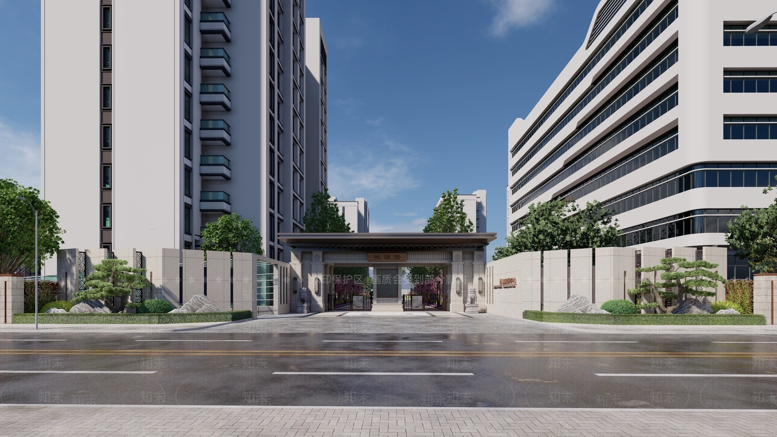 新中式小区大门SU模型下载【ID:1137070310】