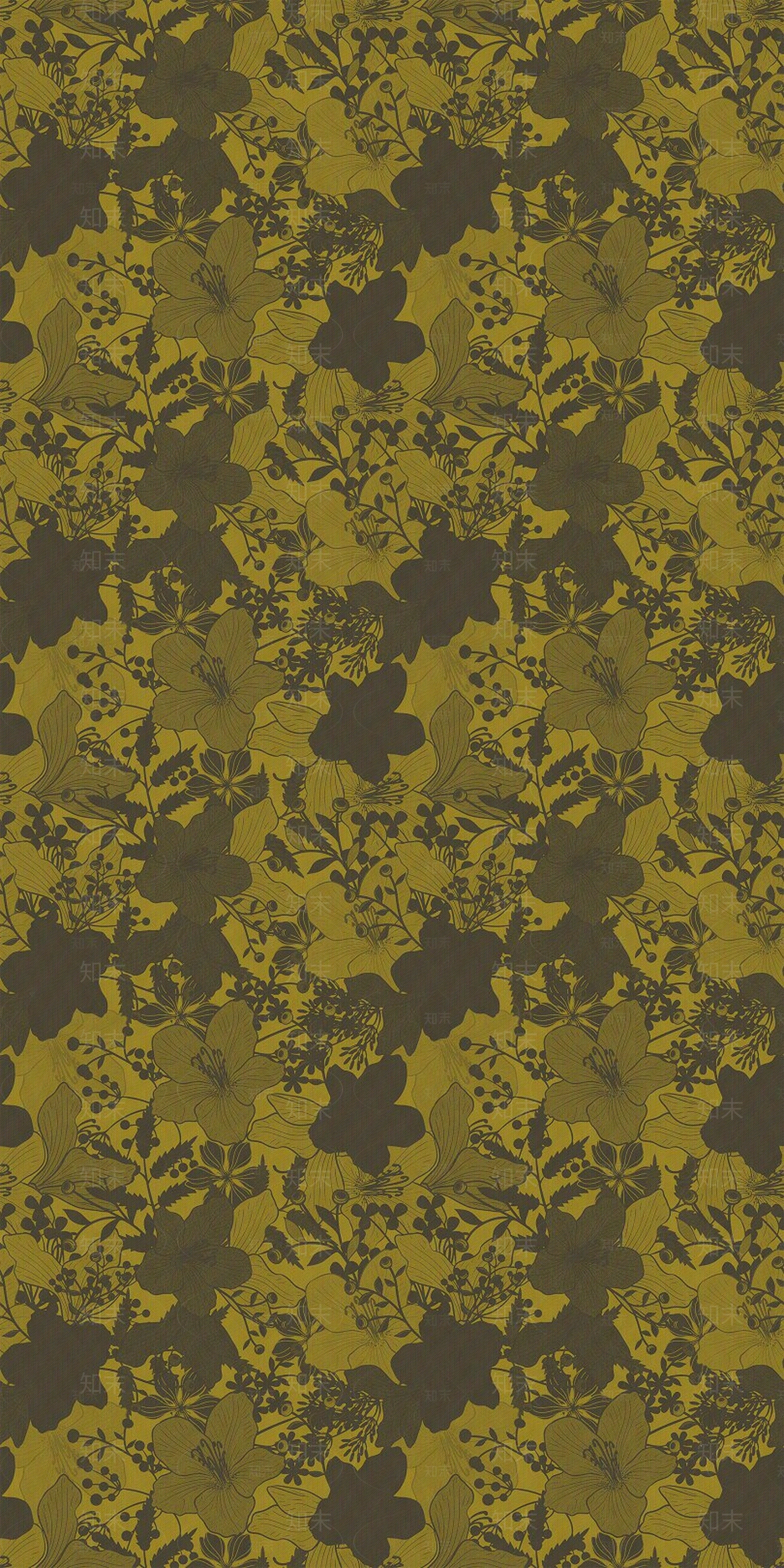 植物花新中式壁纸挂画贴图下载【ID:1137074374】