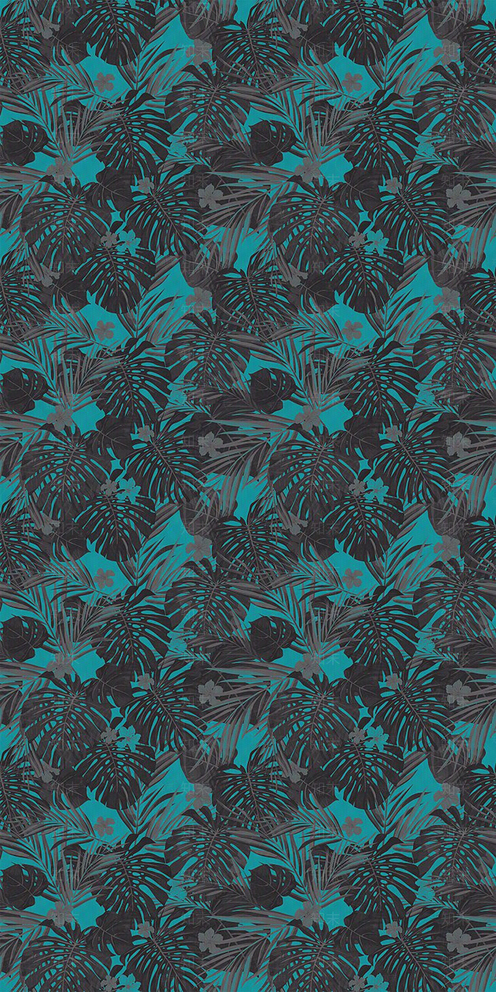 植物花树叶新中式壁纸挂画贴图下载【ID:1137074467】