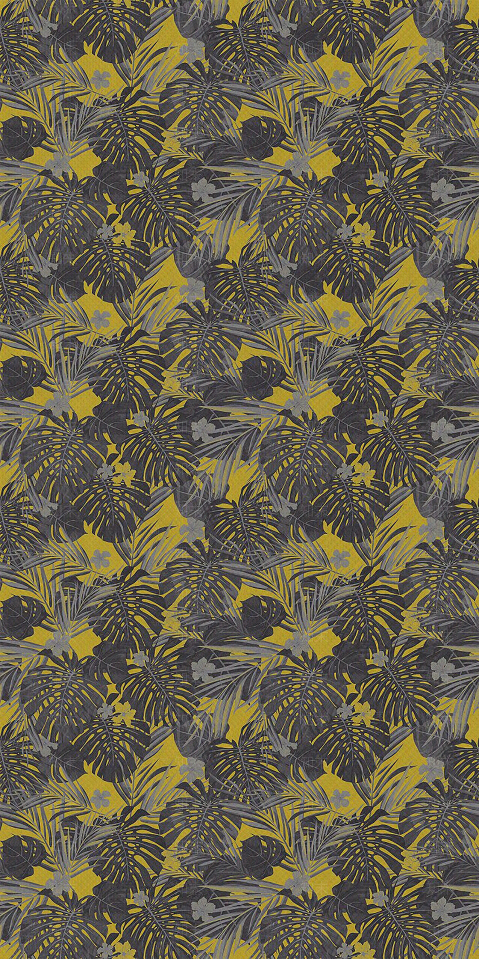 植物花树叶新中式壁纸挂画贴图下载【ID:1137074601】