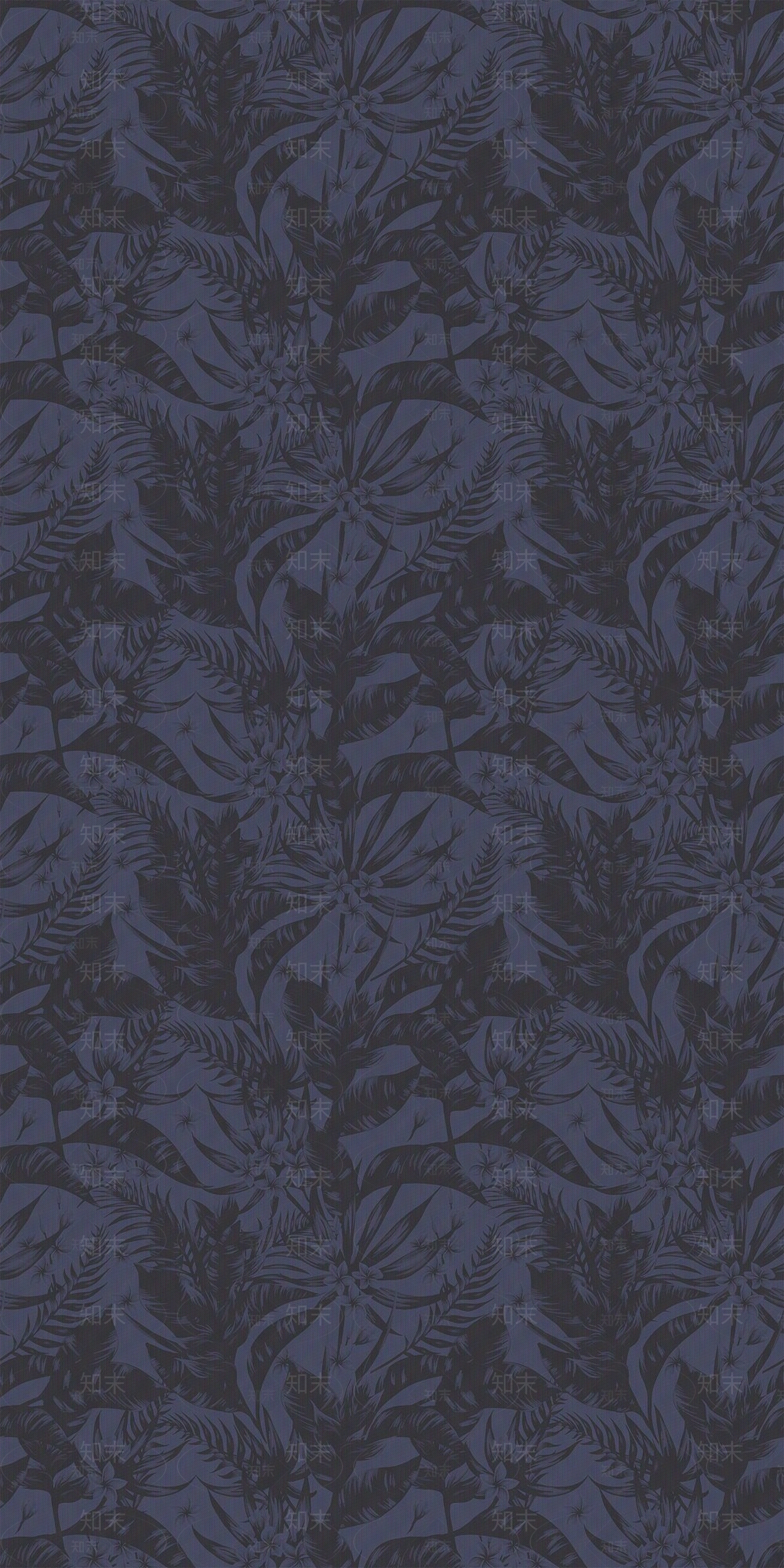 植物花树叶新中式壁纸挂画贴图下载【ID:1137075005】