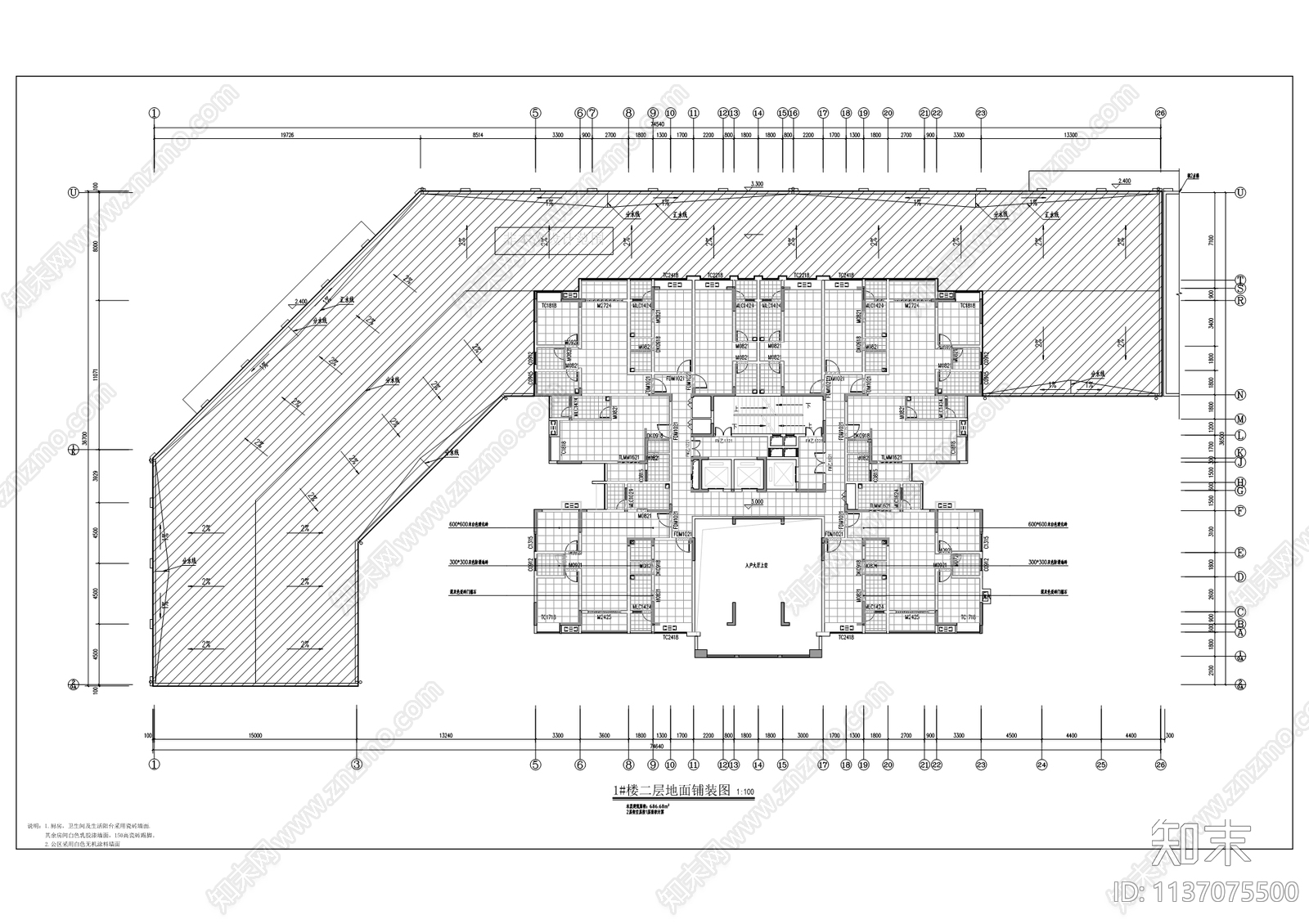 工业园长租公寓建筑cad施工图下载【ID:1137075500】