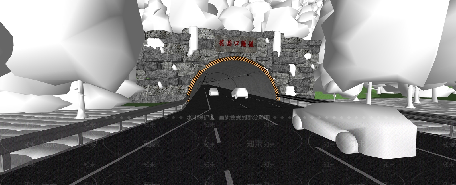 现代隧道口SU模型下载【ID:1137078777】