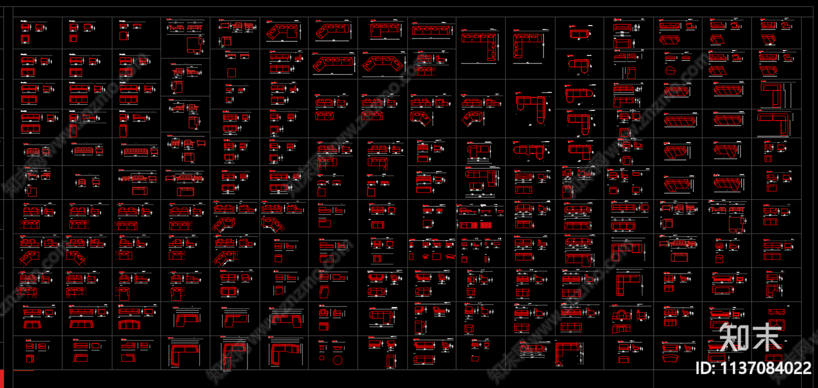 2023沙发三视图施工图下载【ID:1137084022】