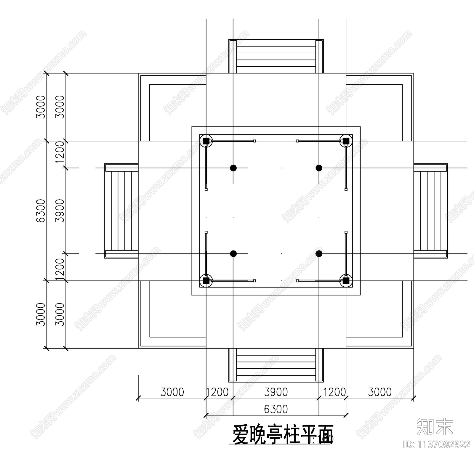 景观亭子cad施工图下载【ID:1137092522】