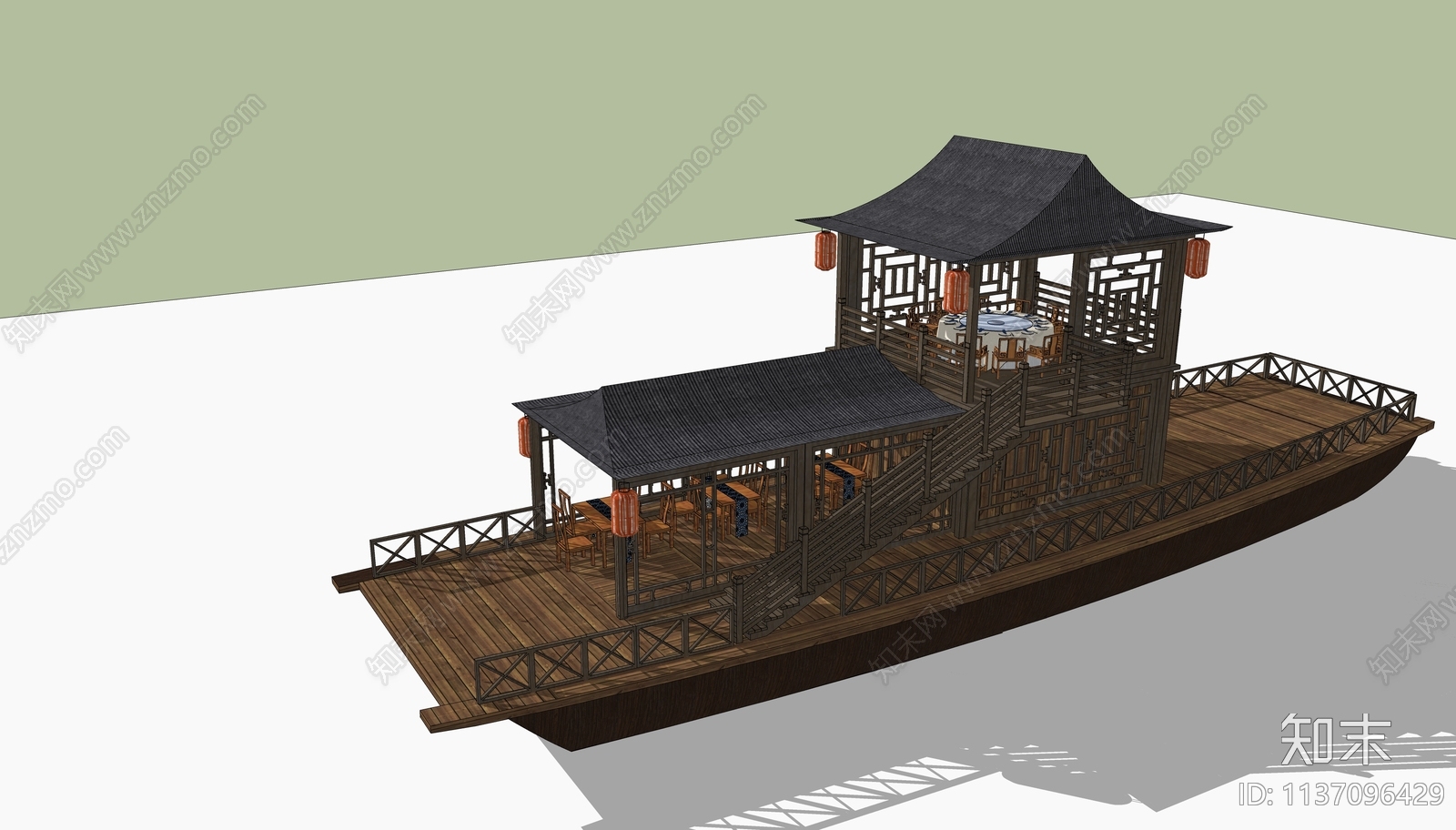 船SU模型下载【ID:1137096429】