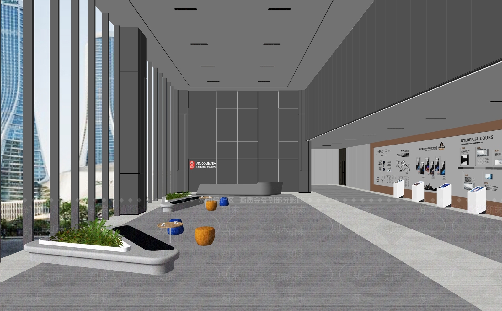 现代大厅SU模型下载【ID:1137098777】