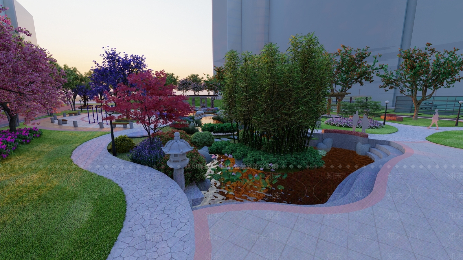 现代景观公园SU模型下载【ID:1137099798】