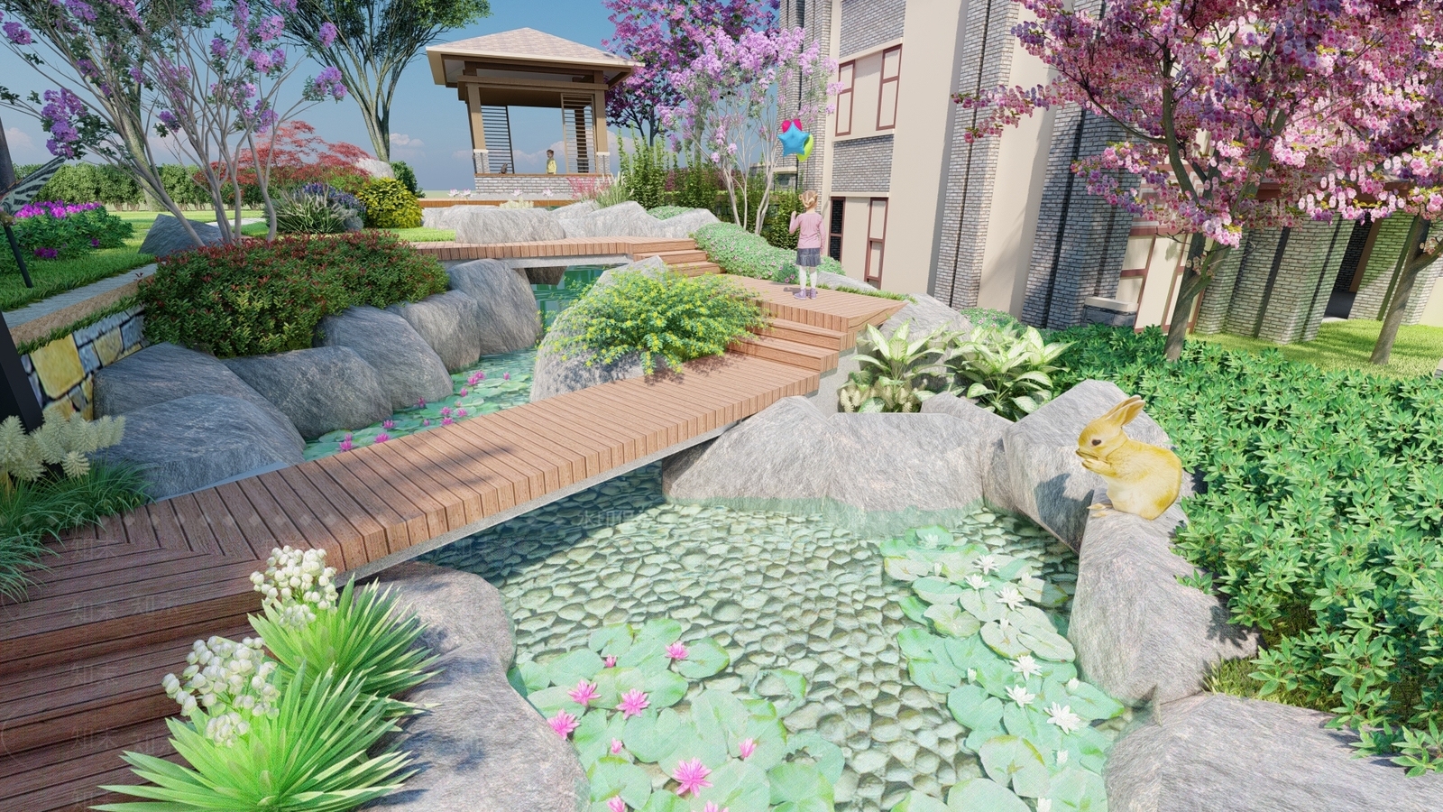 现代小区景观SU模型下载【ID:1137100210】