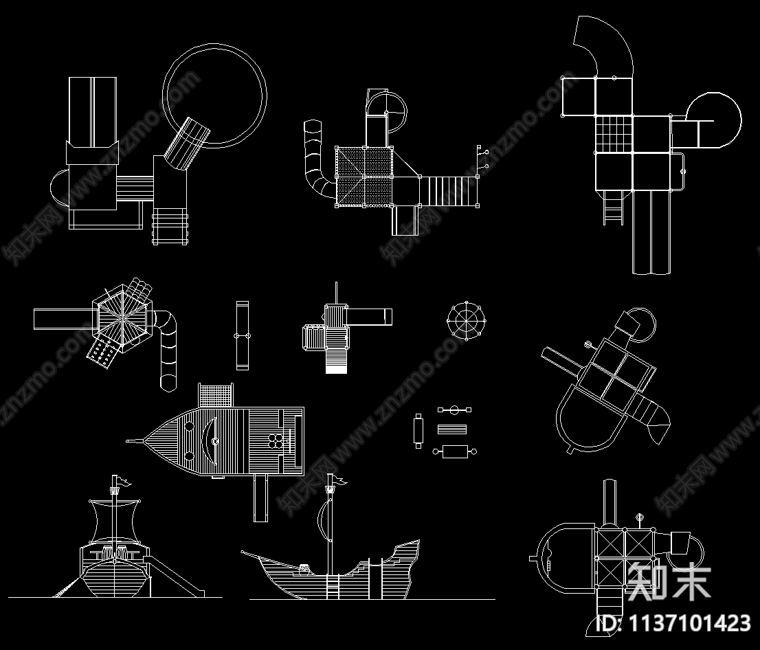 雕塑车cad施工图下载【ID:1137101423】