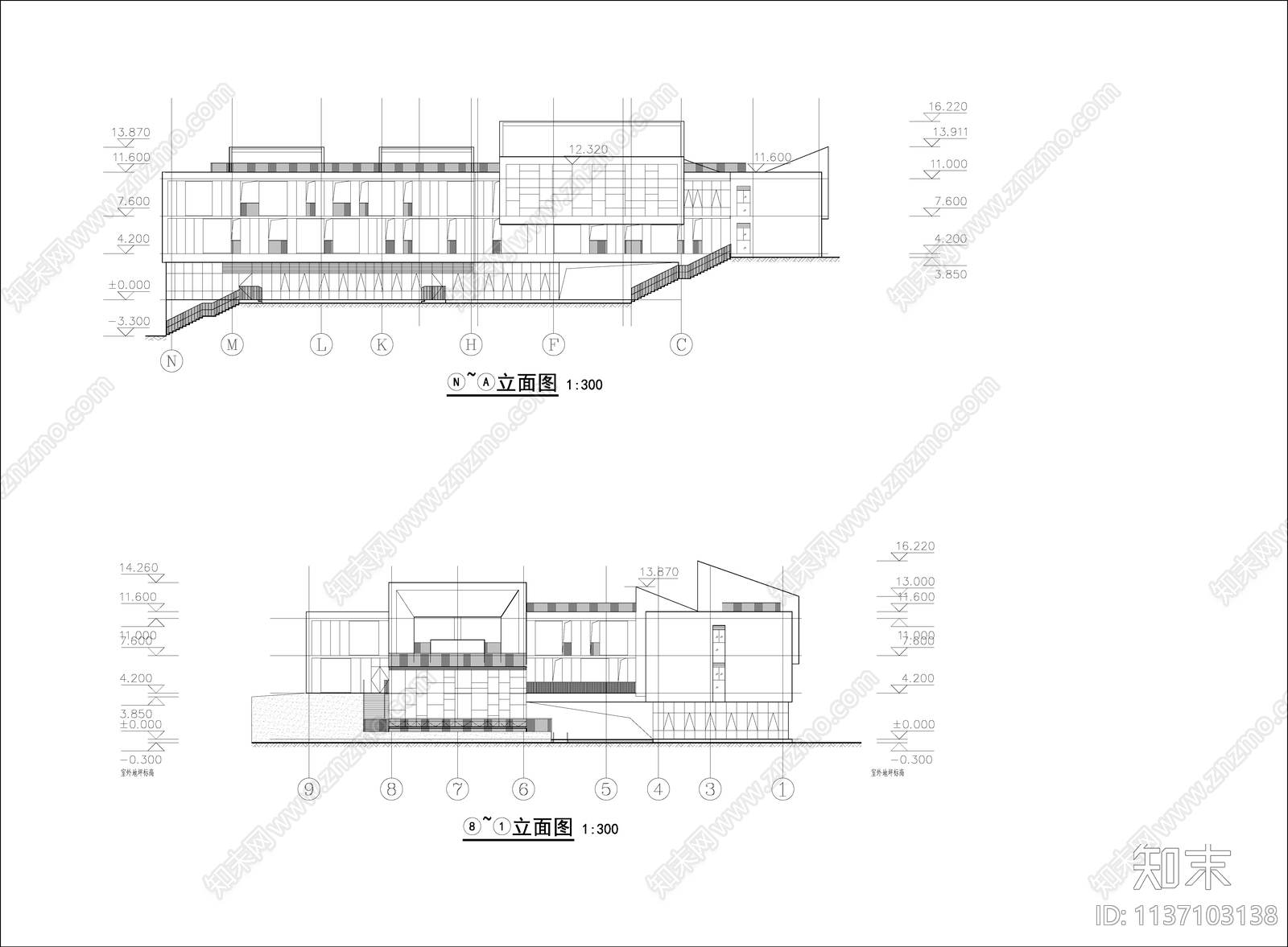 幼儿园建筑cad施工图下载【ID:1137103138】